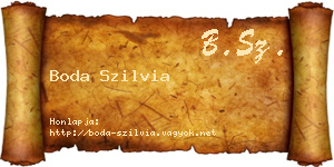 Boda Szilvia névjegykártya